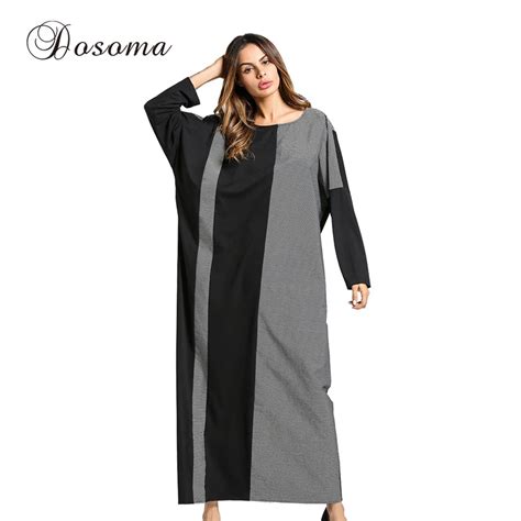 Aliexpress Com Buy Women S Maxi Dress Winter Abaya Striped Robes
