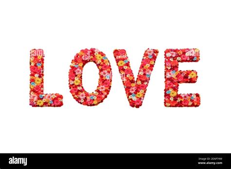 Flower Decorated Love Text Design Stock Photo Alamy