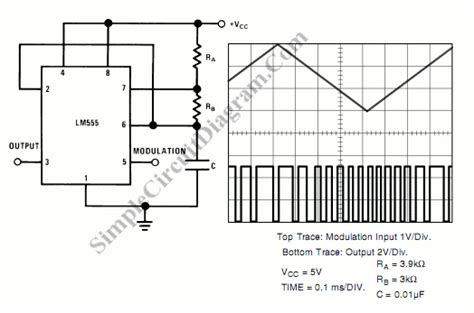 Pulse Position Modulator Using 555 Ic Simple Circuit Diagram