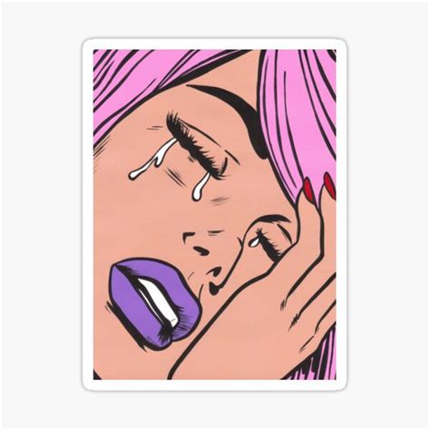 Pastel Hair Crying Comic Girl Sticker For Sale By Turddemon Redbubble