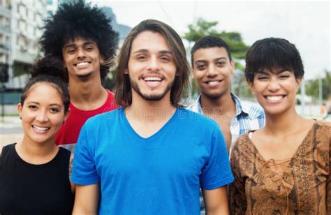 Group Of Happy Urban Young Adult People In The City Stock Image Image