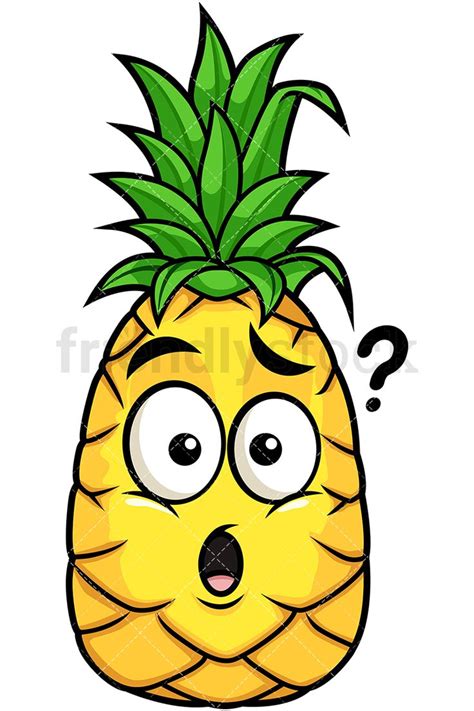 Confused Pineapple Cartoon Vector Clipart - FriendlyStock | Fruit