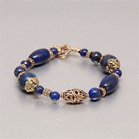 Cleopatra S Choice Egyptian Style Bracelet Blue And Gold Lapis Lazuli And Gold Oriental