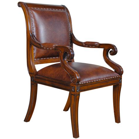 Dining chairs with arms offer that extra support and comfort. Regency Leather Arm Chair, Niagara Furniture, full grain ...