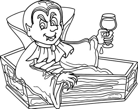 Cartoon Vampire Coloring Pages At Free Printable