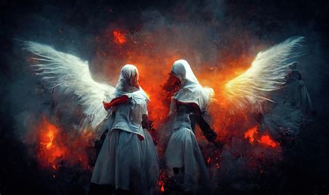 Battle Angels Fighting In Heaven And Hell 02 Digital Art By Matthias