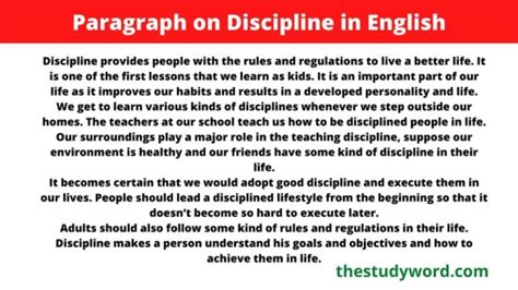 Paragraph On Discipline 100 150 200 250 Words 2024