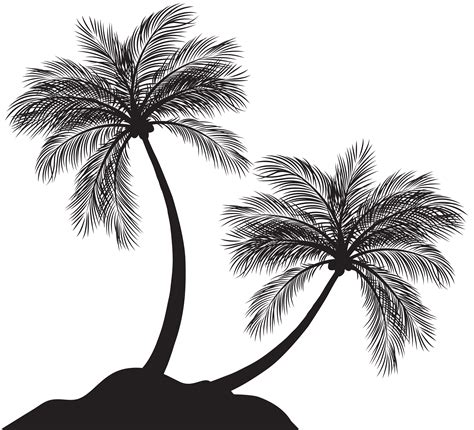 Arecaceae tattoo wall decal, design png. Two Palm Trees Silhouette PNG Clip Art | Gallery ...