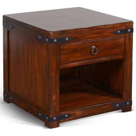 Sunny Designs Santa Fe 2 Rustic End Table With Drawer And Shelf
