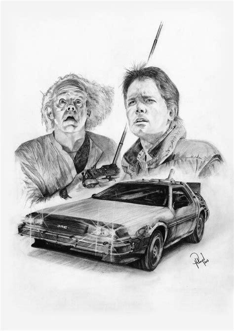 Back To The Future: Pencil drawing Prints