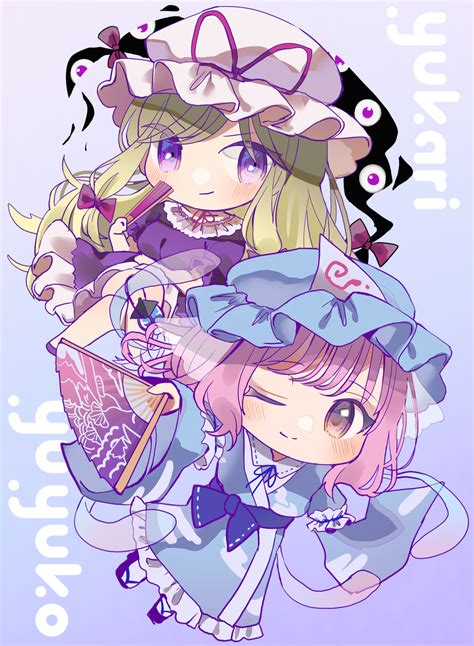 Tamagogayu Saigyouji Yuyuko Yakumo Yukari Perfect Cherry Blossom Touhou Blue Headwear