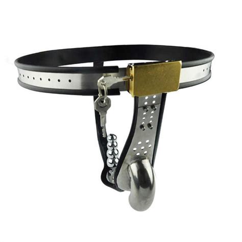 Stainless Steel Male Chastity Belt With Anal Plug Metal Underwear Bdsm