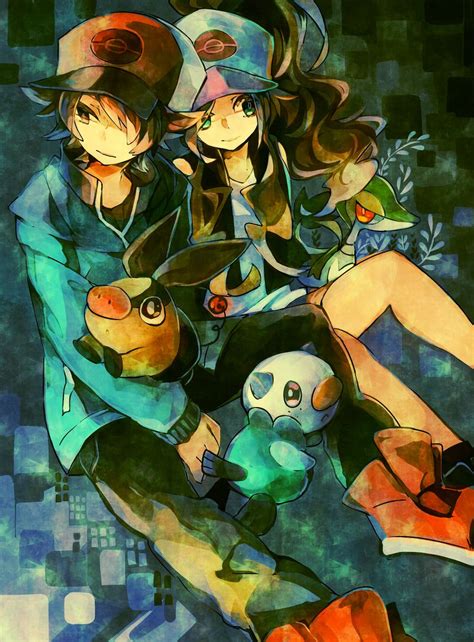 Touya And Touko Anime Pokemon Pokemon Art
