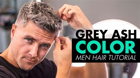 Mens Hair Color Tutorial Grey Hairstyle Transformation Youtube