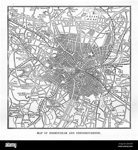 Mapa De Birmingham Y Barrios Inglaterra Victoria Grabado 1840