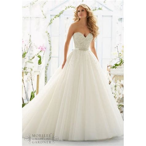 Mori Lee Strapless Beaded Tulle Ball Gown Wedding Dress Crazy Sale Bridal Dresses