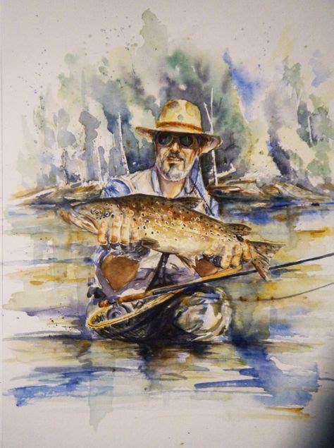 Fly Fishing Watercolor Print Fish Art Painting By Dean Crouser
