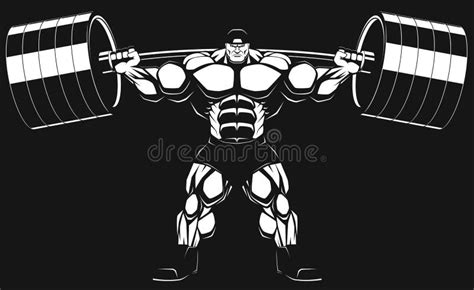 Bodybuilder With A Barbell Stock Vector Illustration Of Building