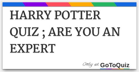 Harry Potter Quiz Are You An Expert