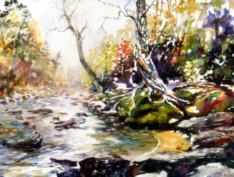Sope Creek Tree Mountain Stream Watercolor Painting Tutorial