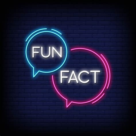 Fun Fact Neon Sign Vector Facts Design Template Neon Sign Premium Vector