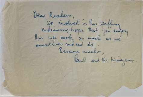 Lot 165 Paul Mccartney Handwritten Note