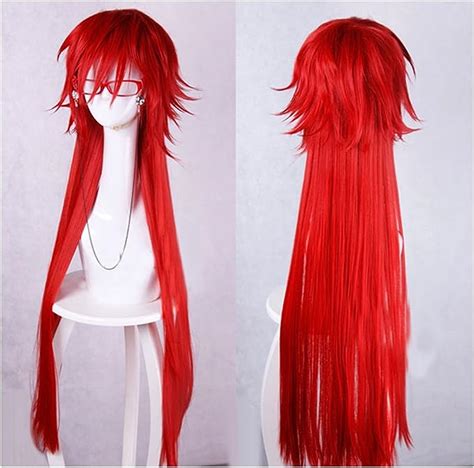 Updateclassic Grell Sutcliff Cosplay Wig Long Red Straight