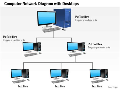0814 Computer Network Diagram With Desktops Connected Using Ethernet