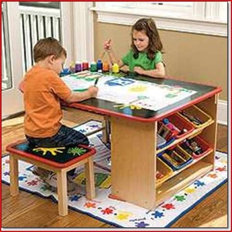 Kids Art Table With Storage - Draw-metro