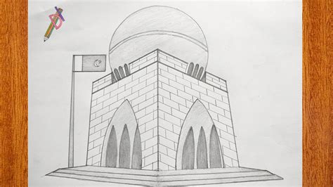 How To Draw Quaid E Azam Tomb Step By Step For Beginners Youtube