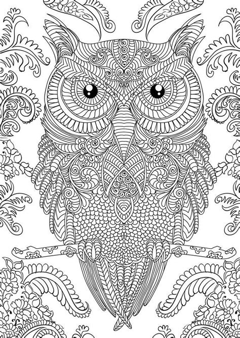 Printable animal coloring pages for adults. 10 Difficult Owl Coloring Page For Adults | Owl coloring ...