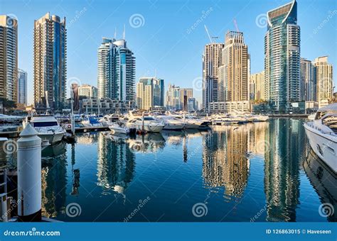 Dubai Marina Skyline In United Arab Emirates Editorial Image Image Of