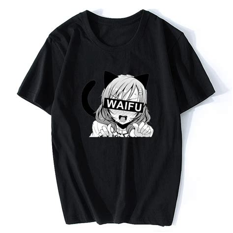 sex anime neko girl waifu summer fashion t shirts men waifu printed t shirt funny tees harajuku