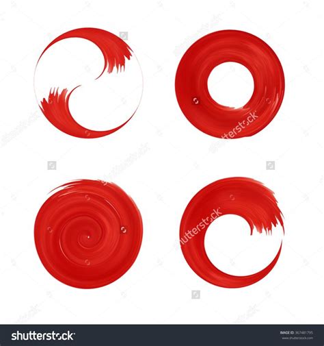Set Of Red Round Element For Design Japan Red Circle Logo Templates