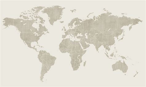 Voguish World Map Beige High Quality Wall Murals With