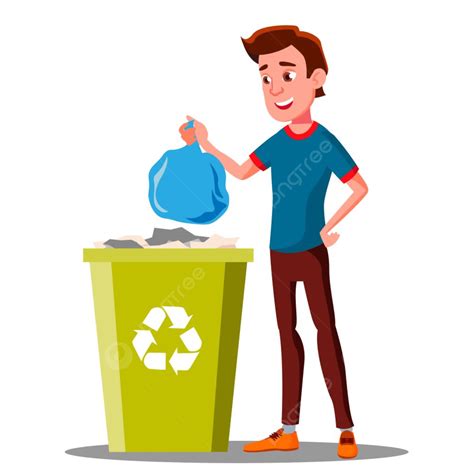 Throw Trash Vector Hd Png Images Young Guy Throwing Trash Bags Into