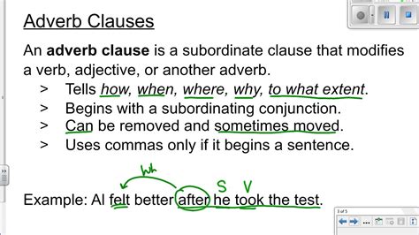 Adverbs typically express manner, place, time, frequency, degree. What Is An Adverb Subordinate Clause - slideshare