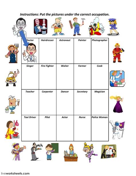 Occupations Activity Live Worksheets