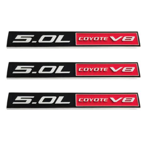 Fits (3pc) Mustang GT 5.0 Emblem F150 FX4 Coyote V8 5.0L Decal Badge | eBay