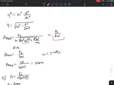 Solved 1 A Damped Harmonic Oscillator Is Oscillating At Steady State Driven By The Force 𝐹