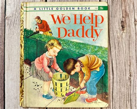 little golden book illustrated by eloise wilkin we help daddy 1979 etsy