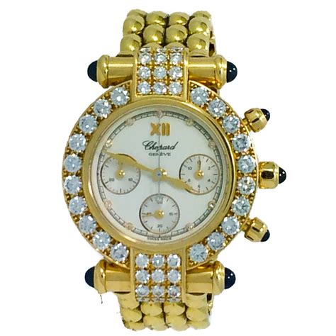 Chopard Ladys Yellow Gold Diamond Bezel Imperial Chronograph