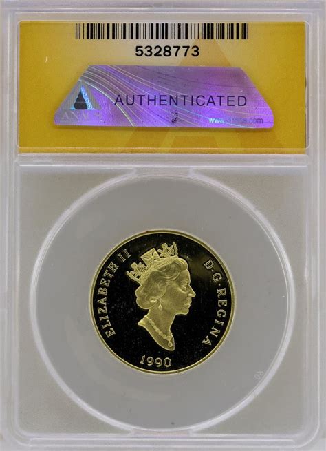 1990 Canada 100 International Literacy Gold Proof Coin Anacs Pf69dcam