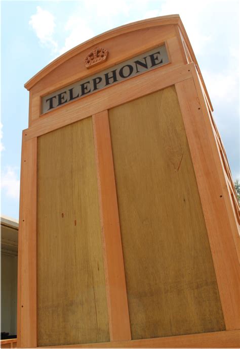 English British Telephone Booth Phone Box Unfinished Wood Old Style