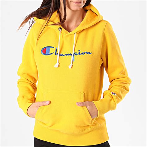 Big men's sweat pants black 4xl #512a. Champion - Sweat Capuche Femme 111555 Jaune ...