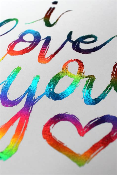 I Love You Rainbow Foil Greeting Card Etsy