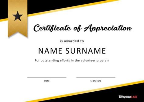 30 Free Certificate Of Appreciation Templates And Letters In Volunteer