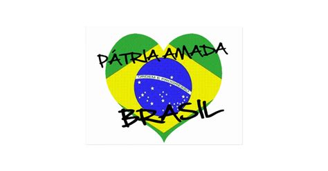 Pátria Amada Brasil Cartão Postal Zazzle