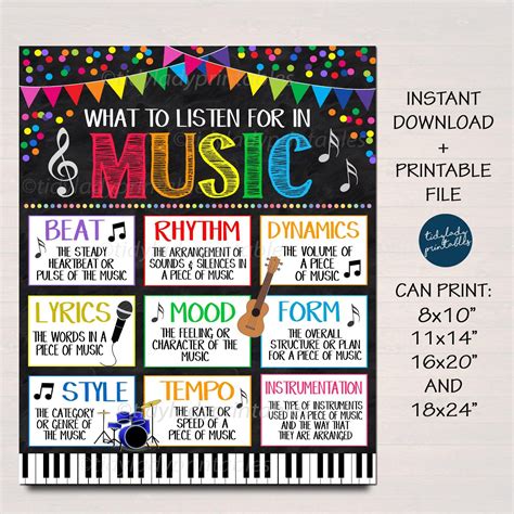 Music Teacher Classroom Rules Printable Poster Classroom Decor Teacher