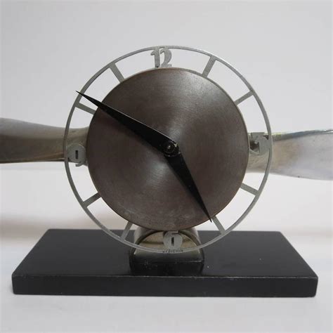 Art Deco Winding Airplane Propeller Clock At 1stdibs